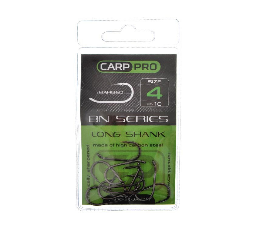 Kabliukai Carp Pro Black Nickel Long Shank №4