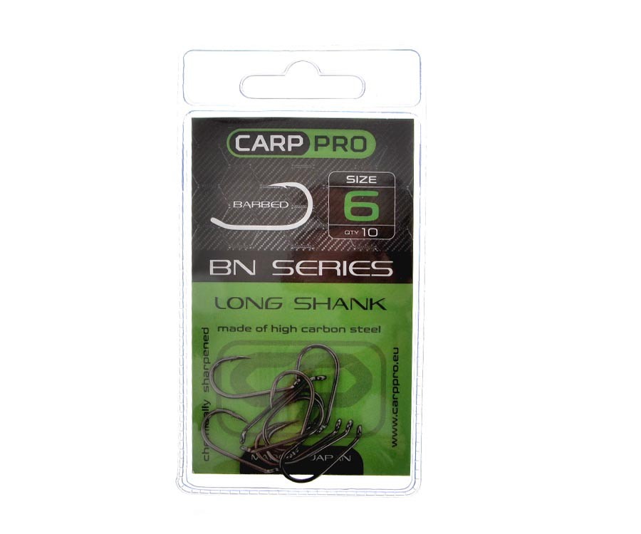 Kabliukai Carp Pro Black Nickel Long Shank №6