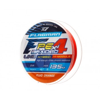 PE Hybrid F4 135m FluoOrange 0,06mm 2,7kg/6lb