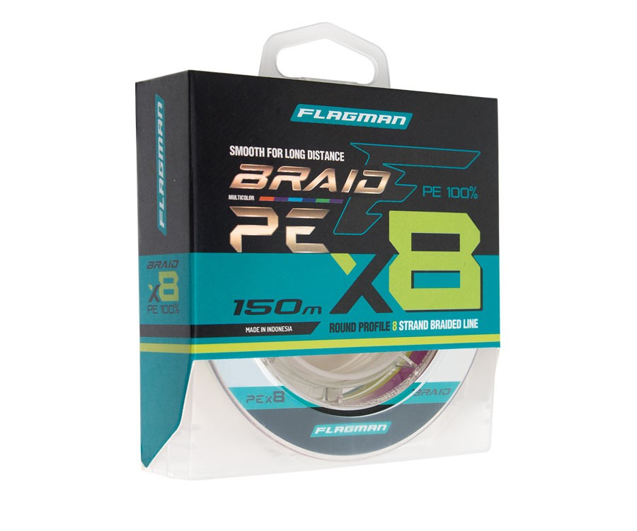 Pintas valas Braid PE Multicolor X8 150m 0.185mm