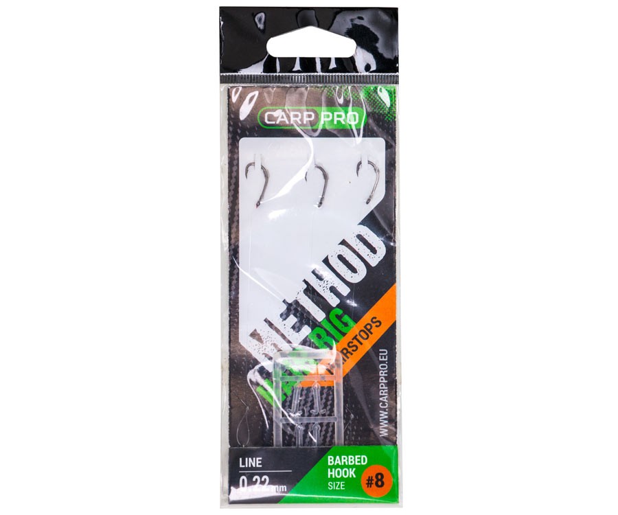Pavadėliai su kabliukais Carp Pro Method Hair Rig Line 0,24mm Hook Size №6