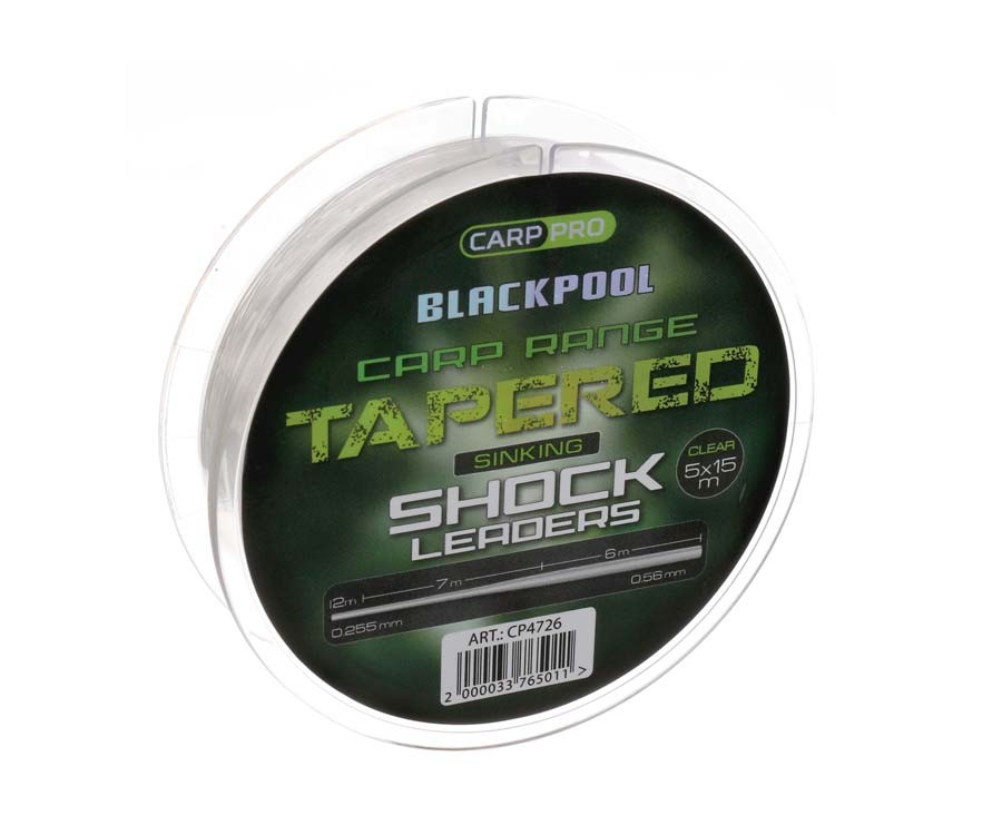 Konusinis šoklyderis Carp Pro Blackpool Carp Tapered Leaders 0.255-0.56mm