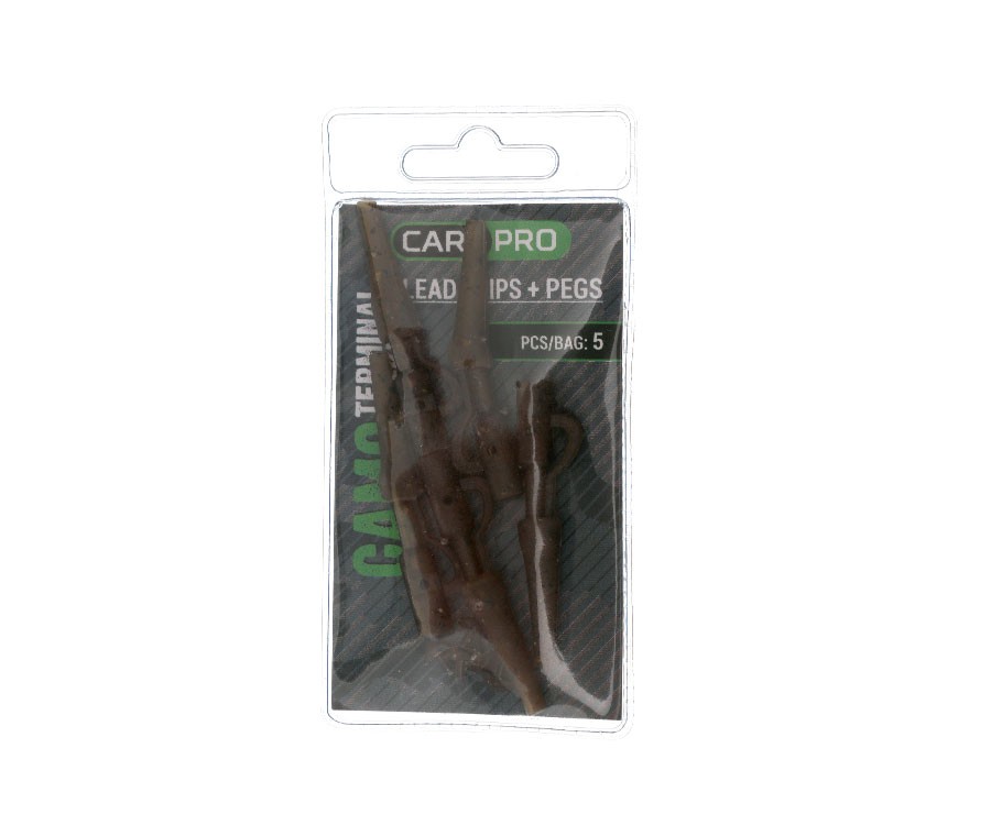 Saugūs klipsai su fiksatoriais Carp Pro Lead Clips + Pegs Camo