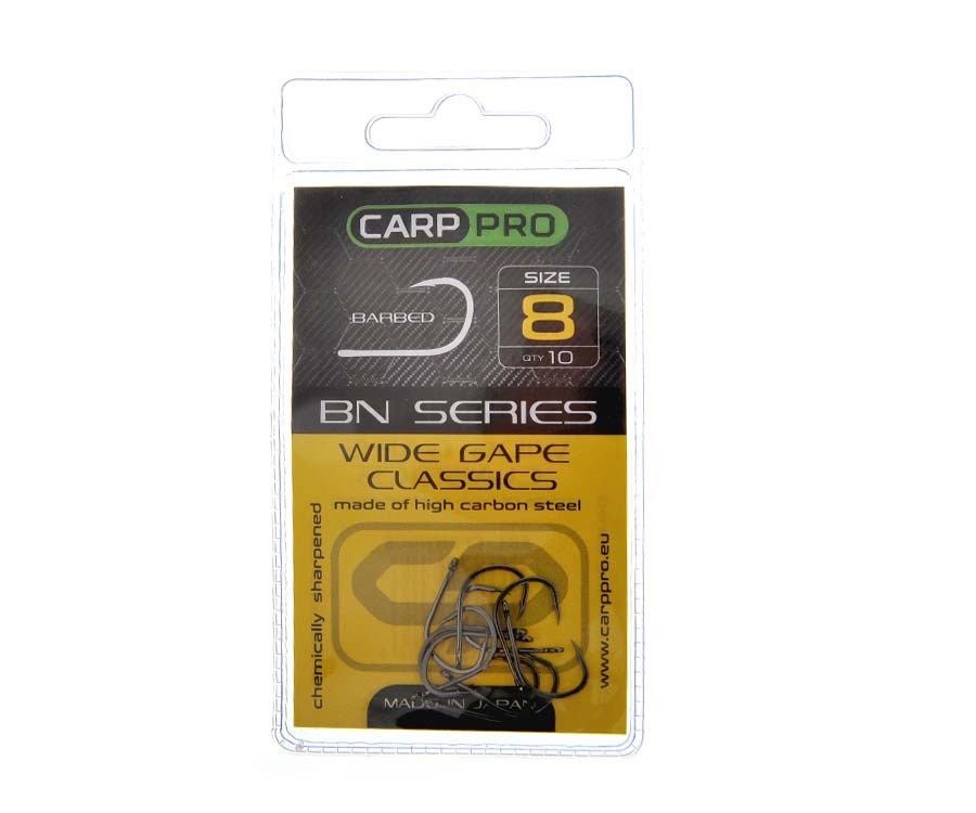 Kabliukai Carp Pro Black Nickel Wide Gape Classics № 8