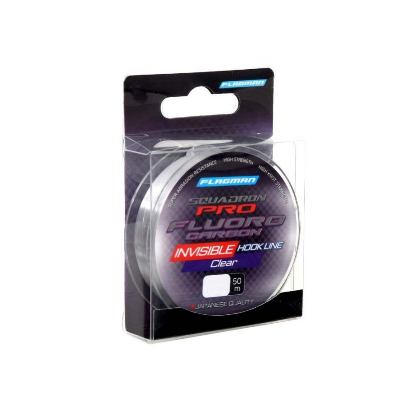 Fluorokarbonas Flagman Squadron Pro Fluorocarbon Invisible Hook Line 50m 0.161mm