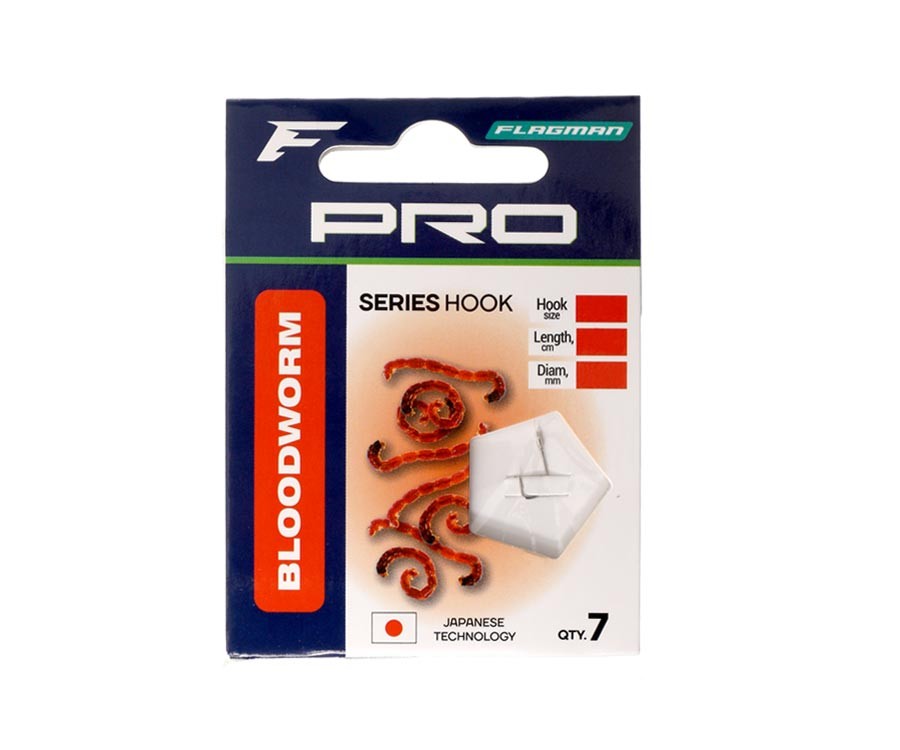 Surišti pavadėliai Flagman Pro Bloodworm Hooks Nr14