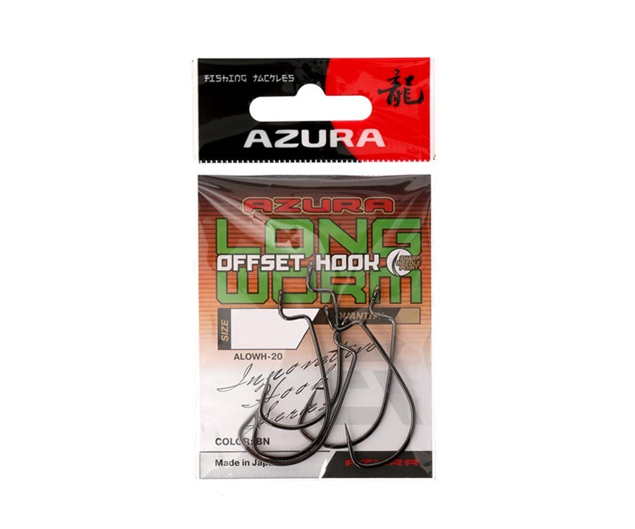 Ofsetiniai kabliukai Azura Long Offset Worm Hook № 1/0