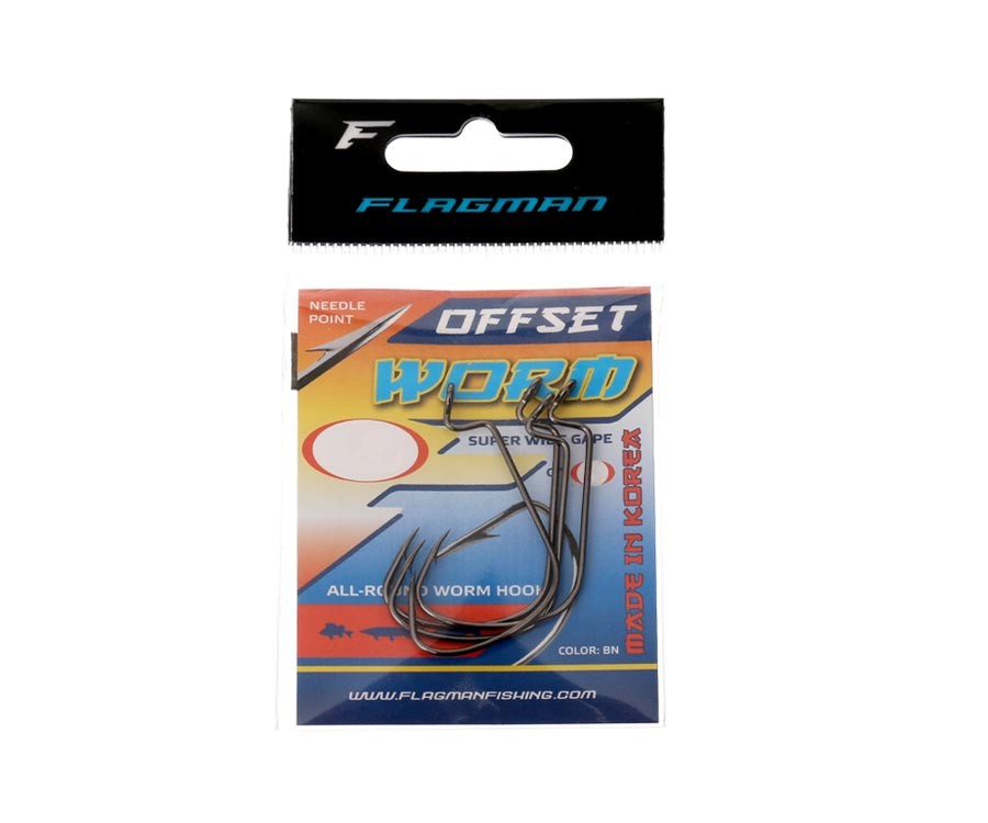 Ofsetiniai kabliukai Flagman Worm Super Wide Gape Offset Nr 1