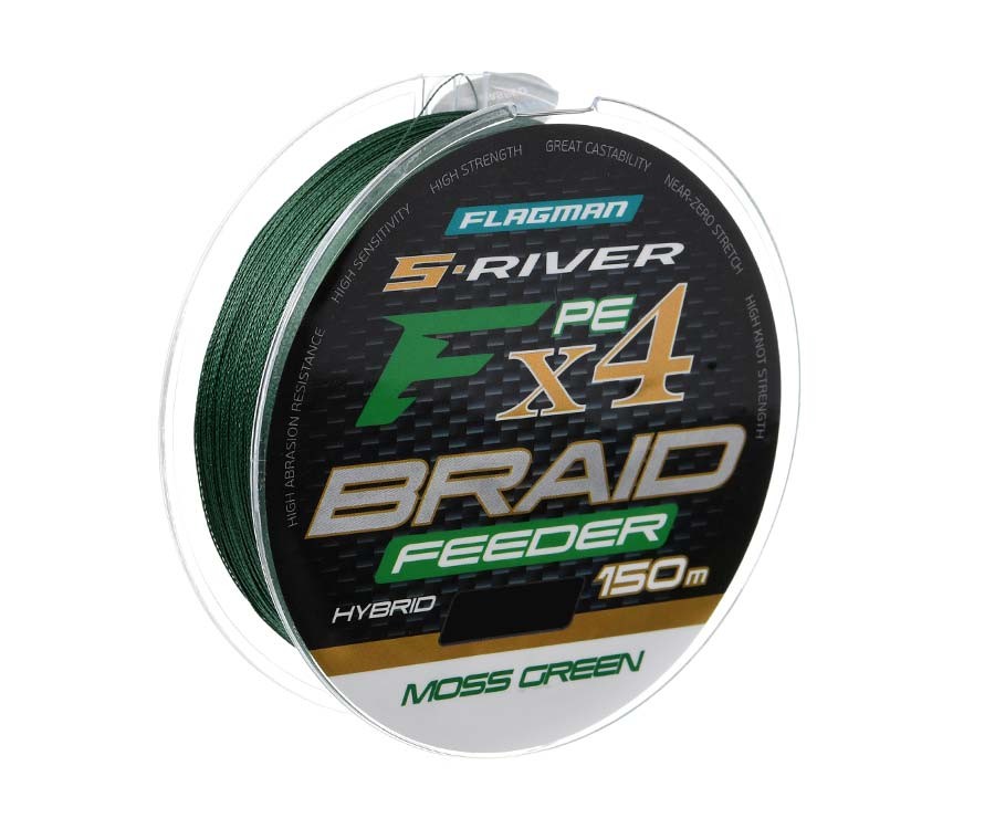 Pintas valas Flagman S-River PE Braid Hybrid F4 Feeder 150м Moss Green 0.10мм